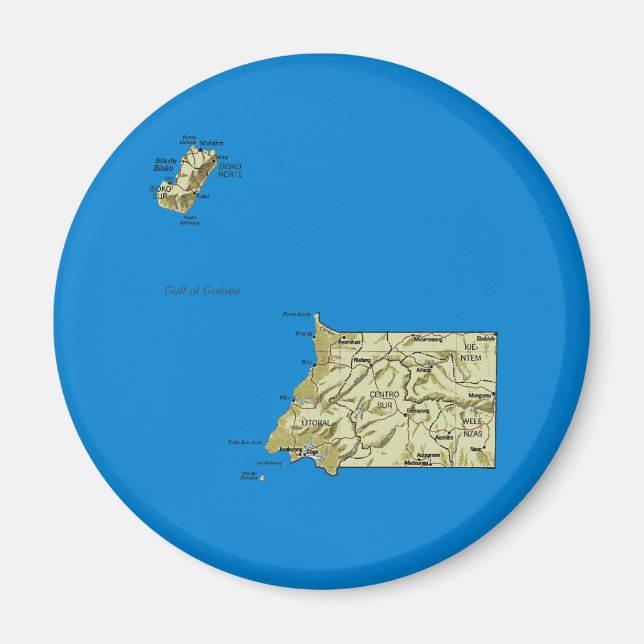 Ekvatorialguinea Karta Magnet (Framsidan)