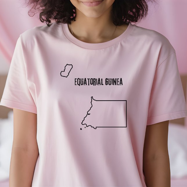Ekvatorialguinea Landkartas konturformgräns T Shirt (Skapare uppladdad)