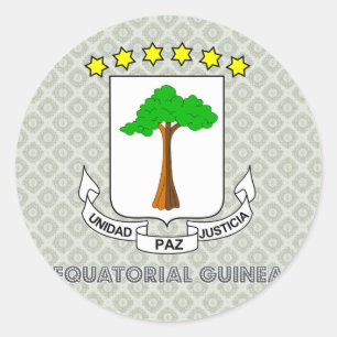 Ekvatorialguinea vapensköld runt klistermärke