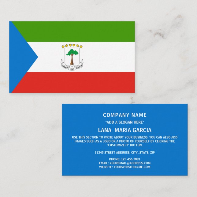Ekvatorialguineanska Flagga, Ekvatorialguineas Fla Visitkort (Fram/baksida)