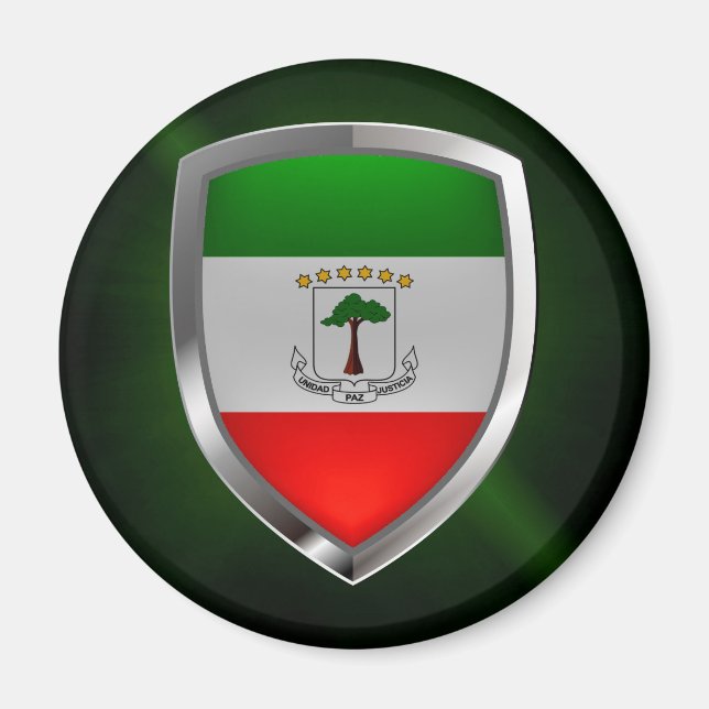 Ekvatorialguineanska mettaliska Emblem Magnet (Framsidan)