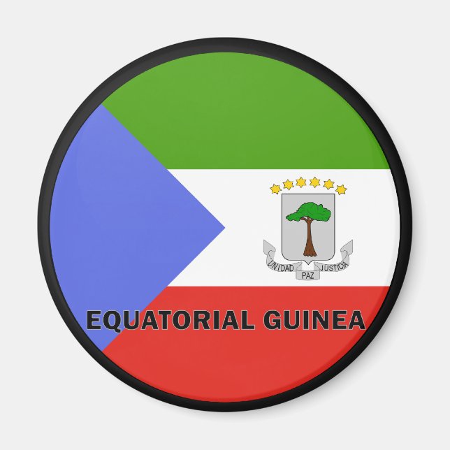 Ekvatorialguineanska Roundel-Flagga Magnet (Framsidan)