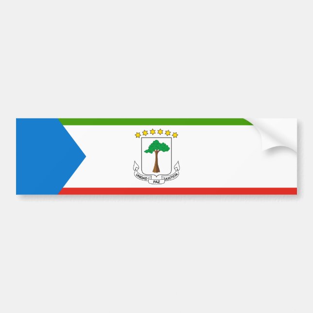 Ekvatorialguineas flagga (Afrika) Bildekal (Framsidan)