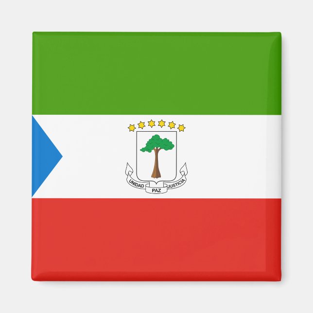 Ekvatorialguineas flagga (Afrika) Magnet (Framsidan)