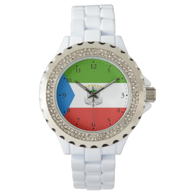Ekvatorialguineas flagga armbandsur (Framsida)