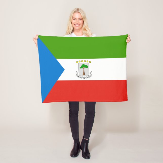 Ekvatorialguineas flagga fleecefilt (På plats)