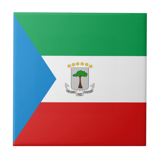 Ekvatorialguineas flagga Keramisk Kakel (Framsidan)