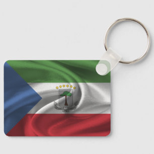 Ekvatorialguineas Flagga Keychain Nyckelring