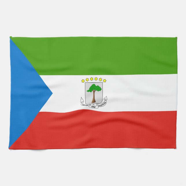 Ekvatorialguineas flagga kökshandduk (Horisontell)