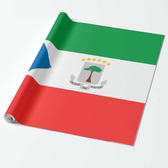 Ekvatorialguineas flagga presentpapper (Utrullad)