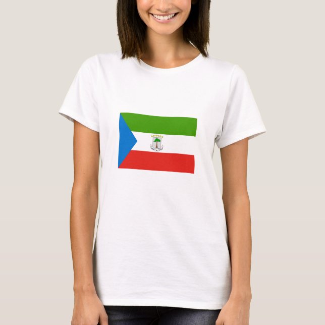 Ekvatorialguineas flagga t shirt (Framsida)