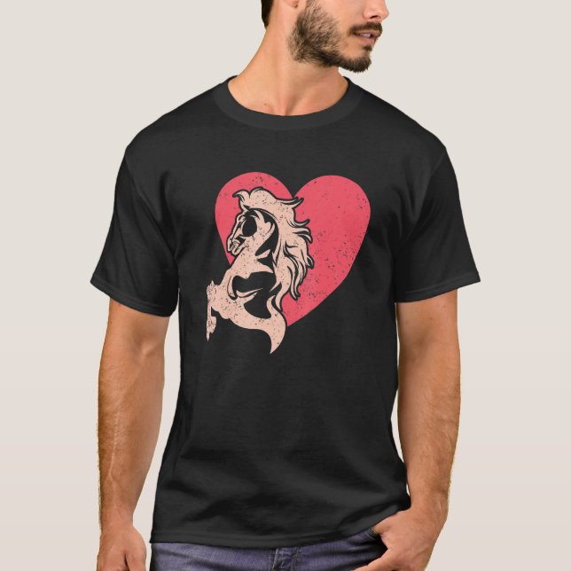  ekvestrian Heart Horse T Shirt (Framsida)