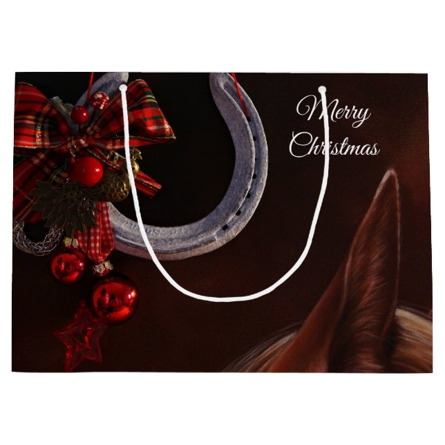 Ekvestrian jul Hanging Horseshoe Photo (Framsidan)
