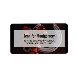 Ekvestrian jul Hanging Horseshoe Photo Adressetikett