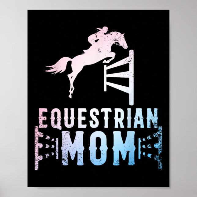 Ekvestrian Mamma Art för  flickor Poster (Framsidan)