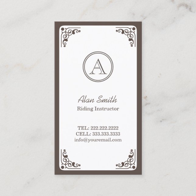 Ekvestriansk klassbild Deo Framed  Visitkort (Framsida)