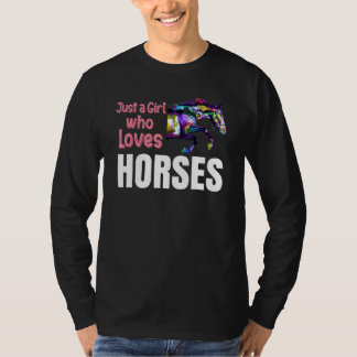 Ekvestriska kvinnor bara en flicka som Kärlek Hors T Shirt