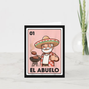 El Abuelo Grilling Grandpa Mexican Bingo Card Kort