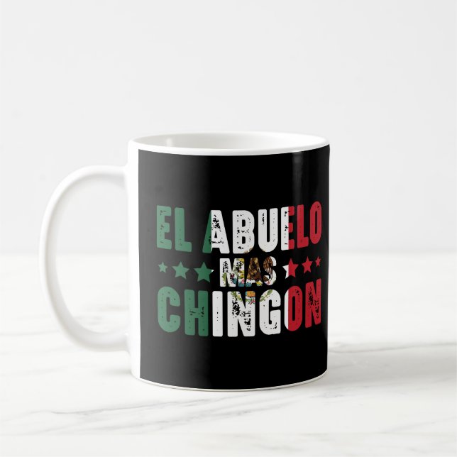 El Abuelo Mas Chingon Mexico Flagga mexikanskt far Kaffemugg (Vänster)