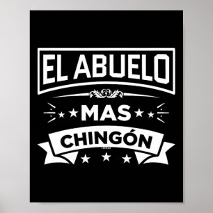 El Abuelo Mas Chingon Spanska Fars dag Dia Del Poster