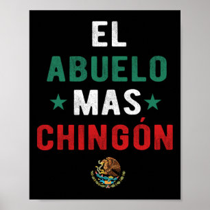 El Abuelo Mas Chingon Spanska lärares Fars dag Poster
