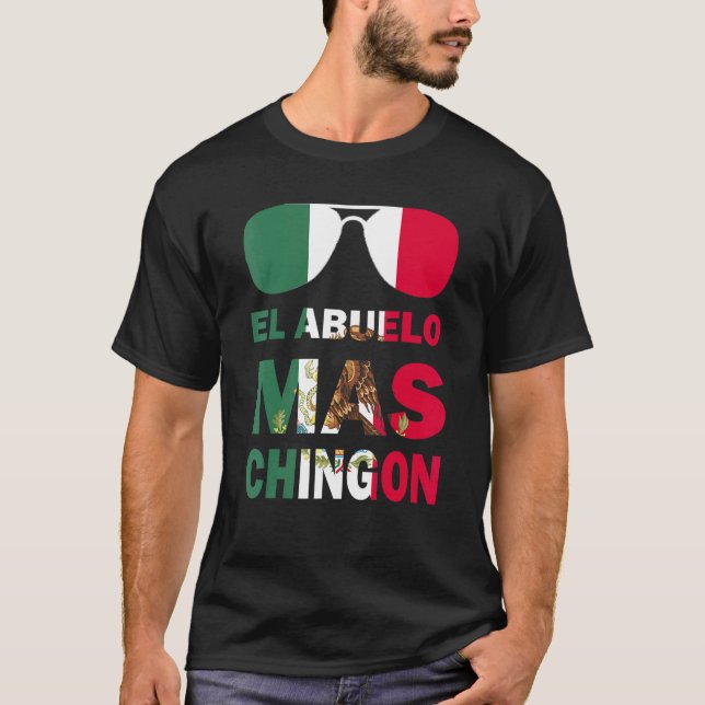 El Abuelo Morsa Chingon Dia Del Padre Mexican Flag T Shirt (Framsida)