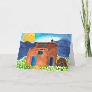 El Adobe New mexico-hälsningskort Kort