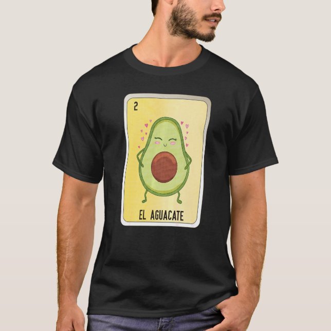 El Aguacate Mexican Slang Lottery Bingo Cards T Shirt (Framsida)