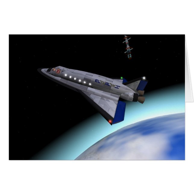 El Al Maslool Space Shuttle Hälsningskort (Framsidan Horizontal)