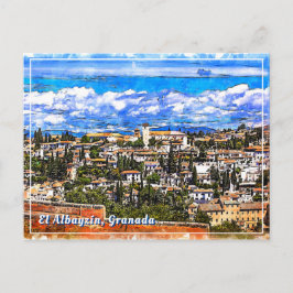 El Albayzín, Granada, Andalusien, Spanien. Vykort