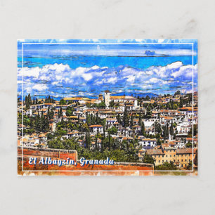 El Albayzín, Granada, Andalusien, Spanien. Vykort