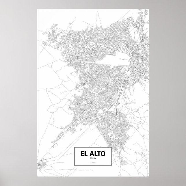 El Alto, Bolivia (svart på vitt) Poster (Framsidan)