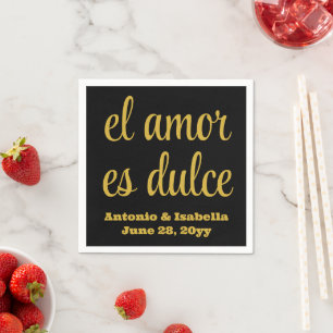 El amor es dulce bröllopsmottagning serviett pappe pappersservett