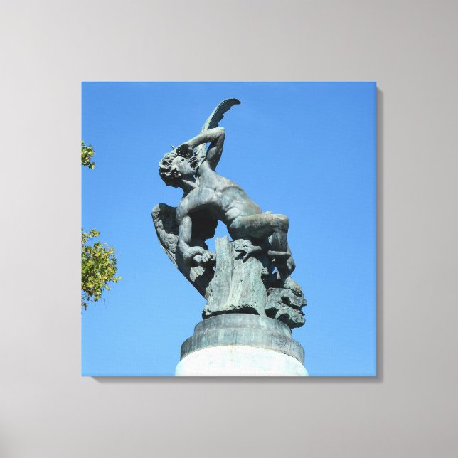 El Angel Caido, Retiro Park, Madrid Canvastryck (Framsida)