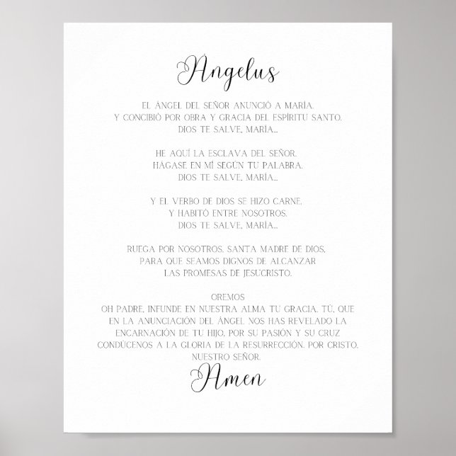 El Angelus Spain Prayer Poster (Framsidan)