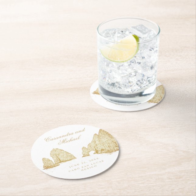 El Arco |  Cabo San Lucas MEXICO Underlägg Papper Rund (Insitu)