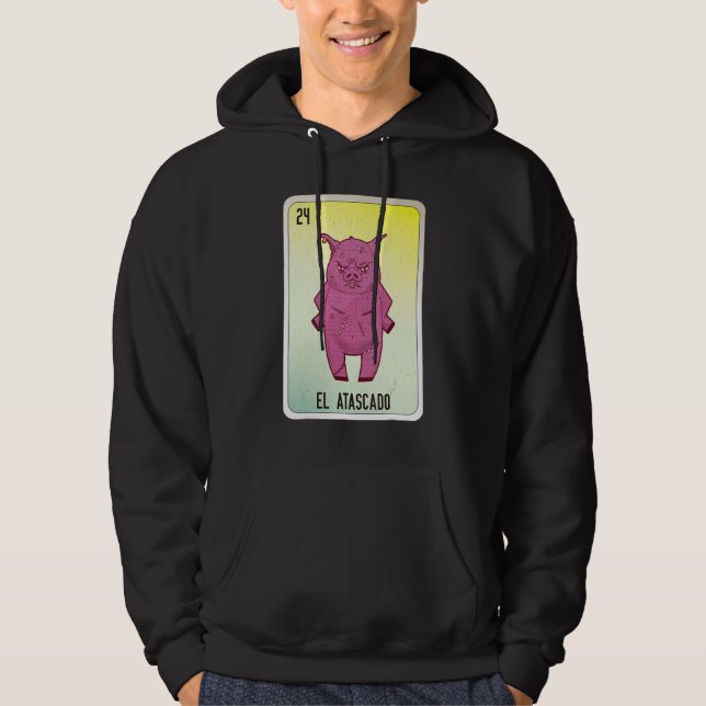 El Atascado Mexican Slang Lottery Bingo Cards Hoodie (Framsida)