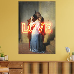 El Bacio Remix – Neon ”LOVE” Väggkonst & Merch Canvastryck