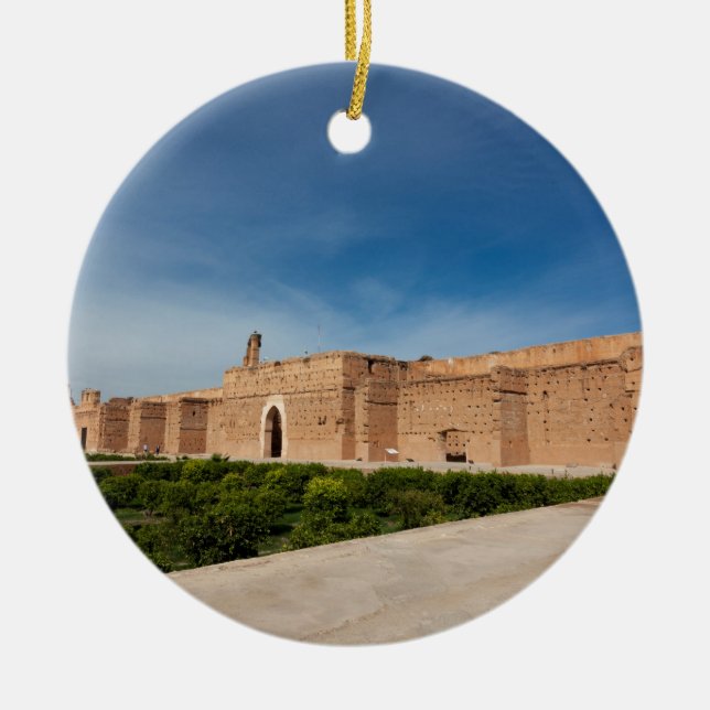 El Badi Palace, Marrakech, Marocko Julgransprydnad Keramik (Framsidan)