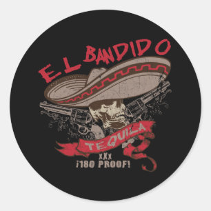 El Bandido Tequila Sticker Runt Klistermärke