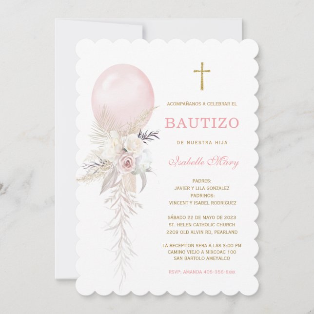 El Bautizo invitación de nuestra hi-inbjudan Inbjudningar (Framsida)
