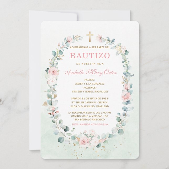 El Bautizo invitación de nuestra hi Inbjudningar (Framsida)