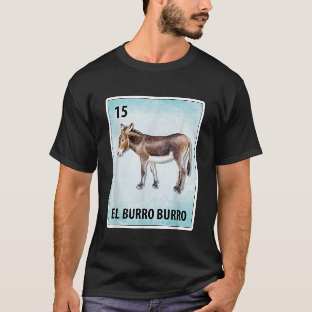 El Burro Burro Mexican Donkey Burro-kort T Shirt (Framsida)