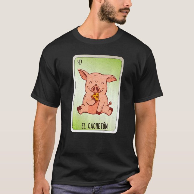El Cacheton Mexican Slang Lottery Bingo Cards 3 T Shirt (Framsida)
