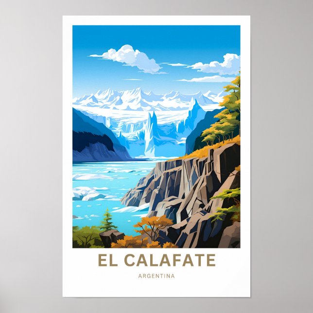 El Calafate Argentina Travel Skriv ut Poster (Framsidan)