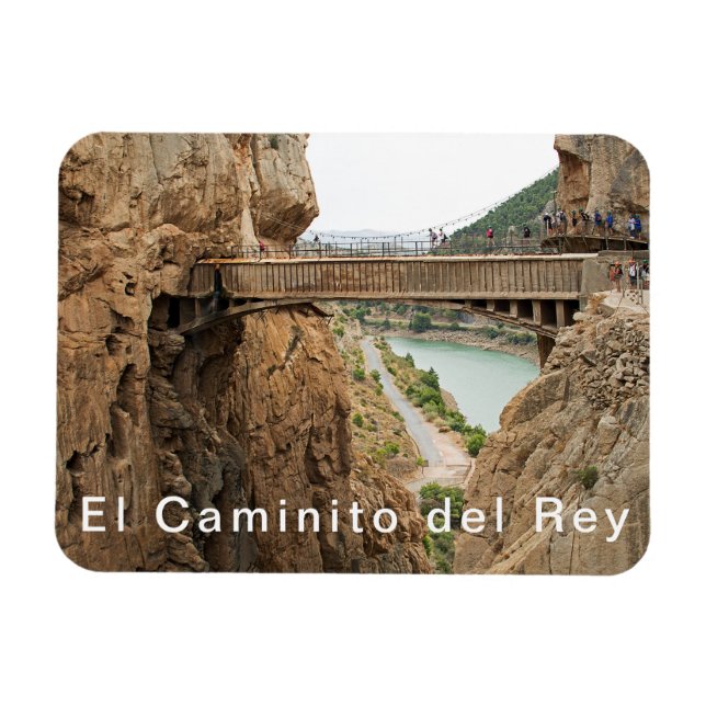 El Caminito del Rey. Visa 2 Bridge över avgrunden. Magnet (Horisontell)