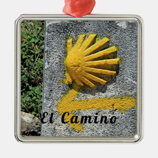 El Camino de Santiago de Compostela, Spanien, snäc Julgransprydnad Metall