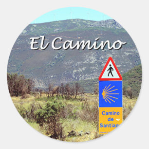 El Camino de Santiago undertecknar (förse med Runt Klistermärke