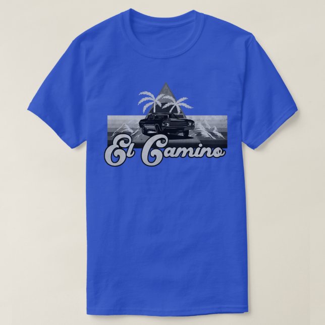 El Camino Retro BW T Shirt (Design framsida)