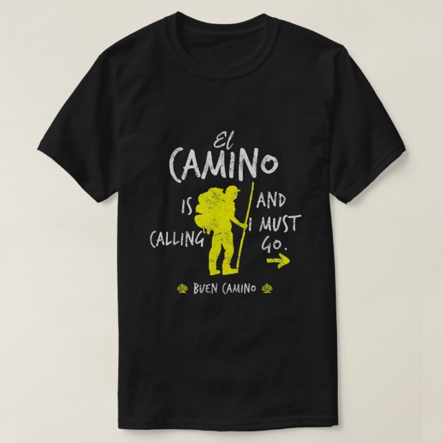 El Camino ringer och jag måste gå T Shirt (Design framsida)